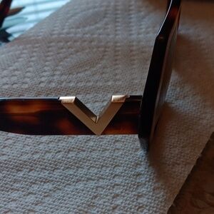 Valentino Tortoise Shell Glasses with Gold Accent